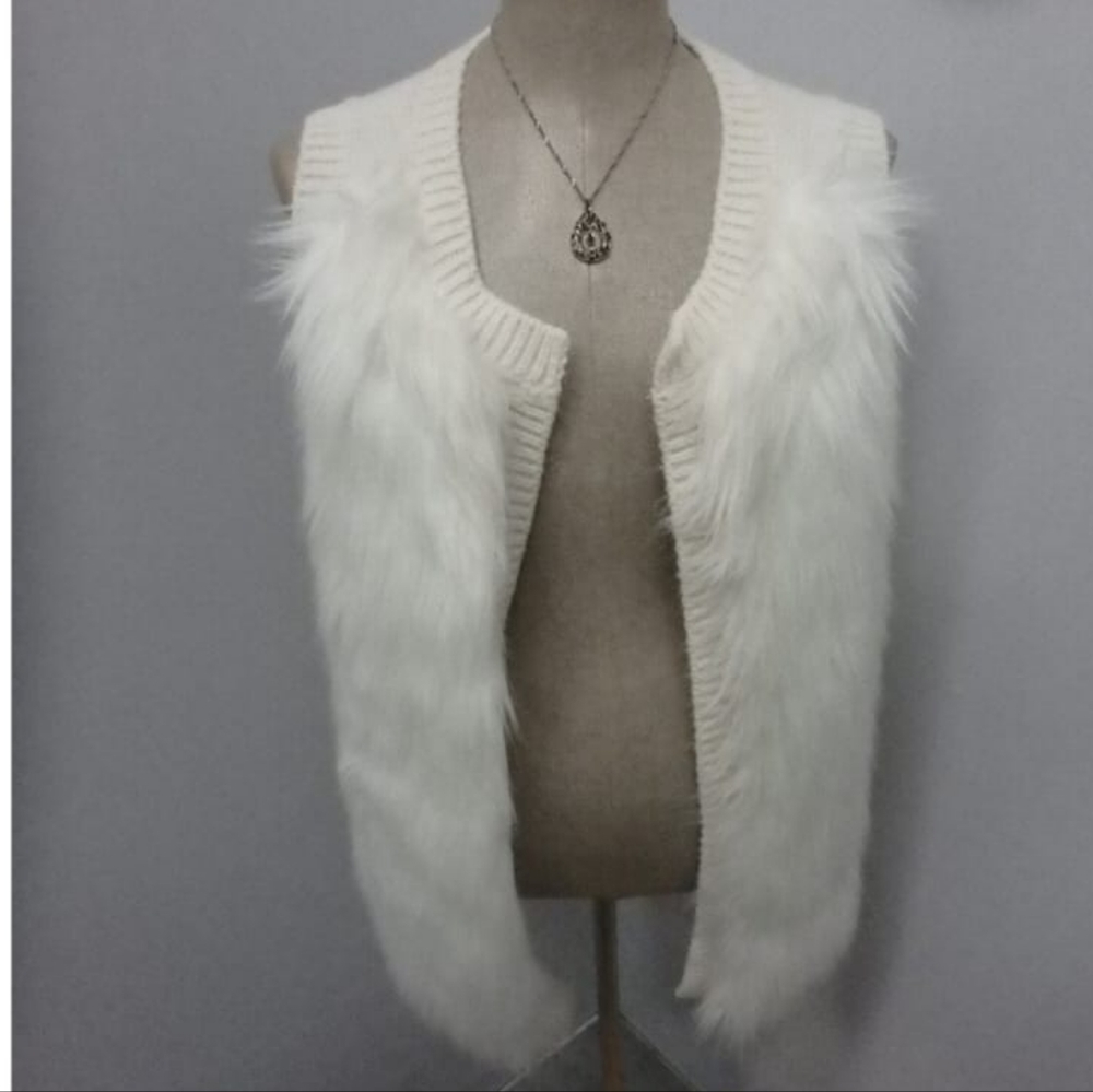 Ivory Fox Faux For Women's Vest